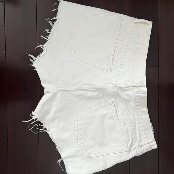 Aritzia Agolde White Denim Parker Shorts - Picture 7 of 7